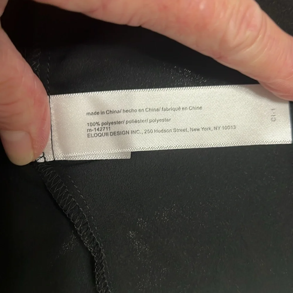 Eloquii Chiffon Tie Front Chiffon Blouse Black Size 20 NWOT - Picture 9 of 11